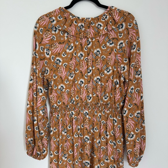 Universal Thread Balloon Long Sleeve Ruffle Collar Dress in Yellow Floral - Picture 9 of 14